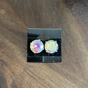 iridescent stud earrings